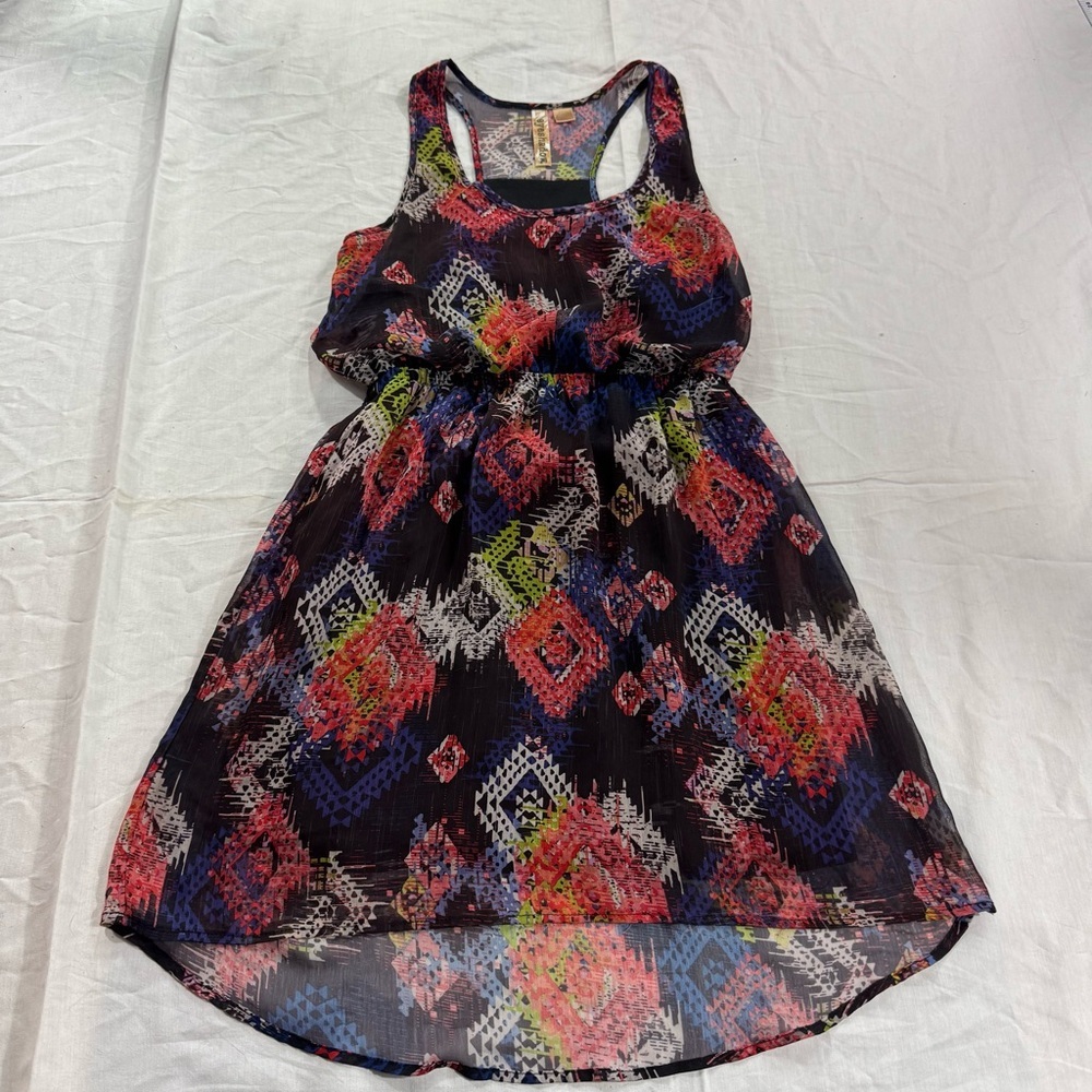 158. Women’s eyeshadow Colorful Geometric Patterned Dress (M)